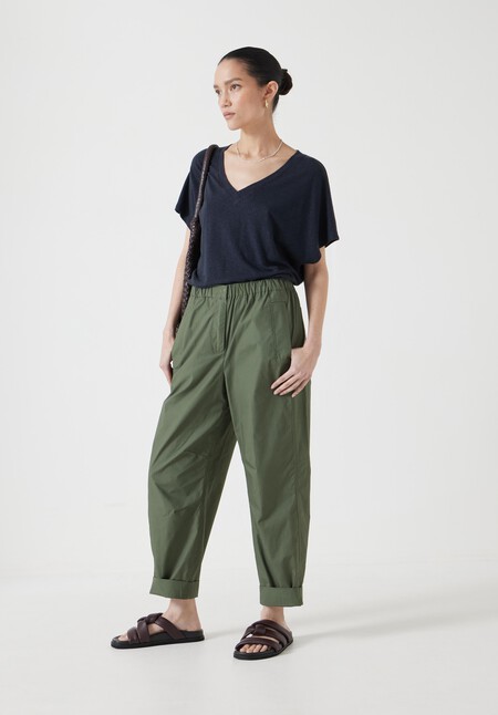 Rosalia Linen Blend V Neck T-Shirt