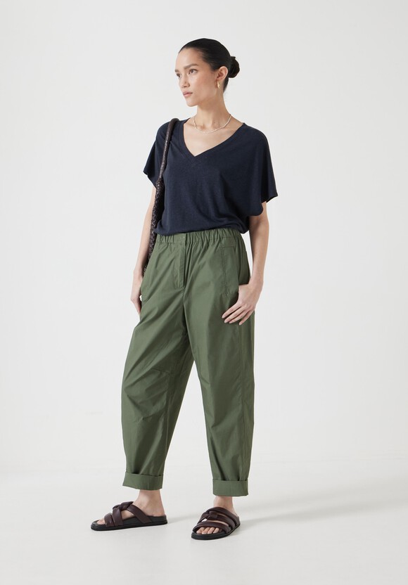 Rosalia Linen Blend V Neck T-Shirt