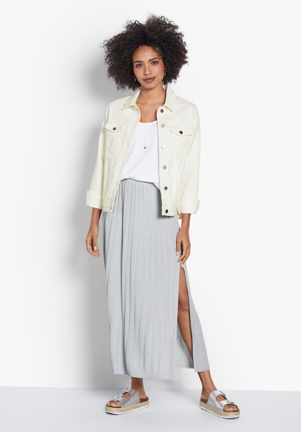 Aoife Metallic Knit Skirt