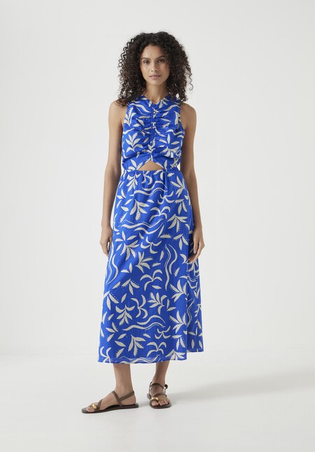 Front Gathered Cotton Dress