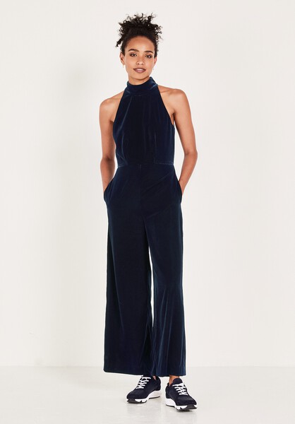Velvet Halter Neck Jumpsuit