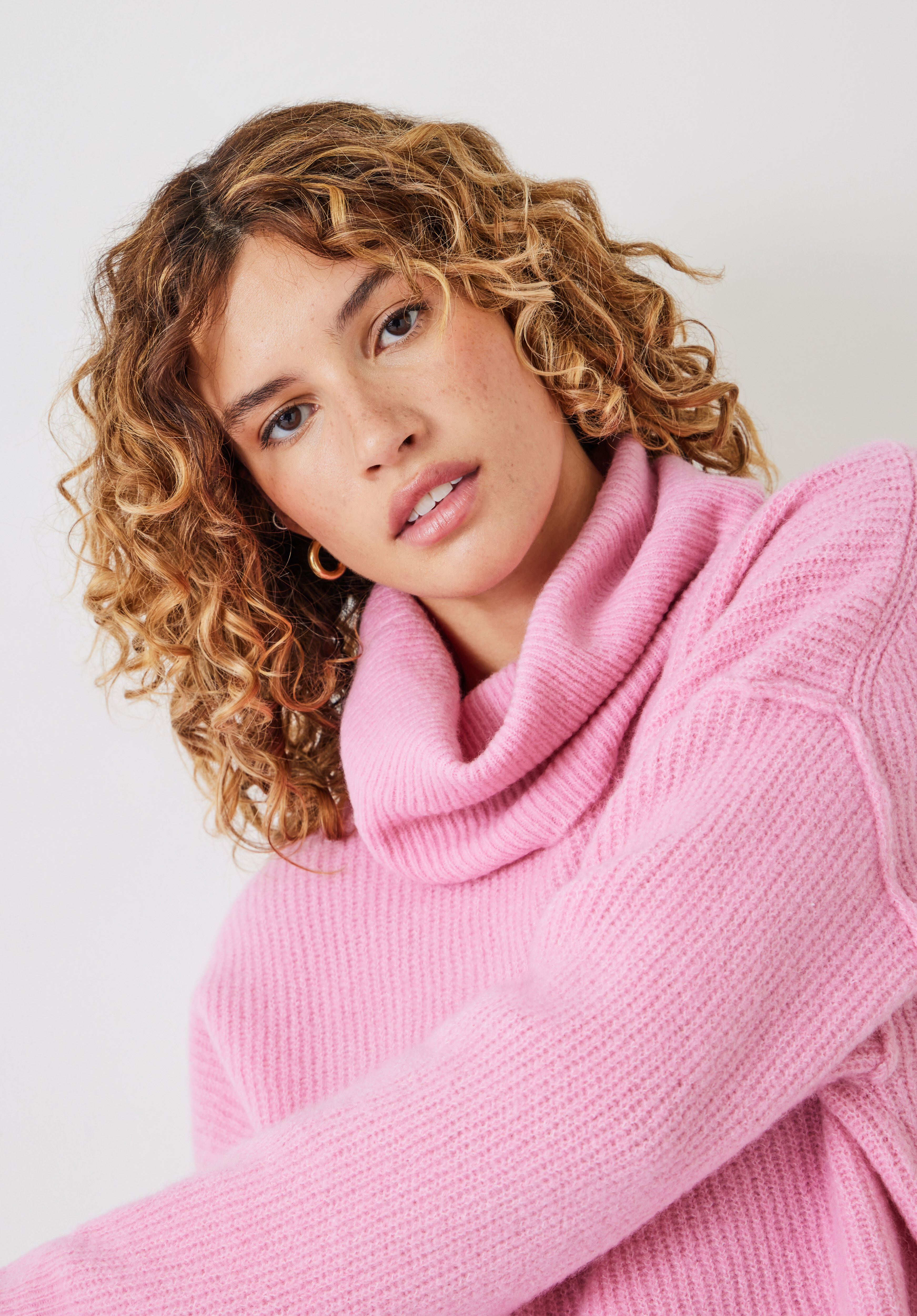 Meryll Ribbed Cropped Sweater Dusty Pink hush