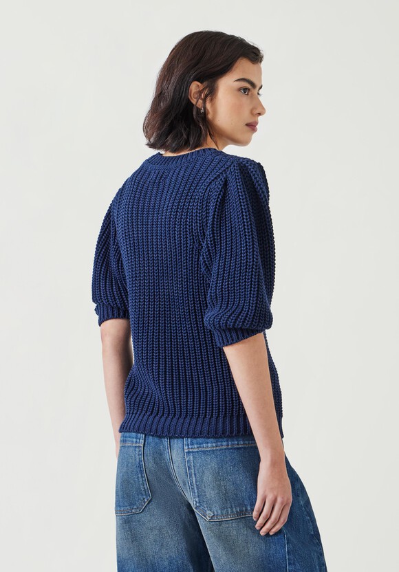 Jessie Cotton Puff Sleeve Ribbed Top