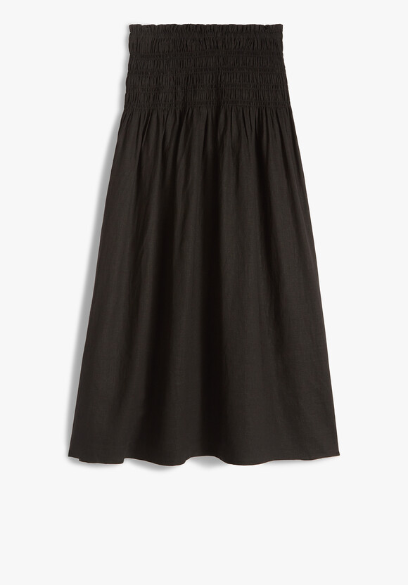 Shirred Midi Skirt