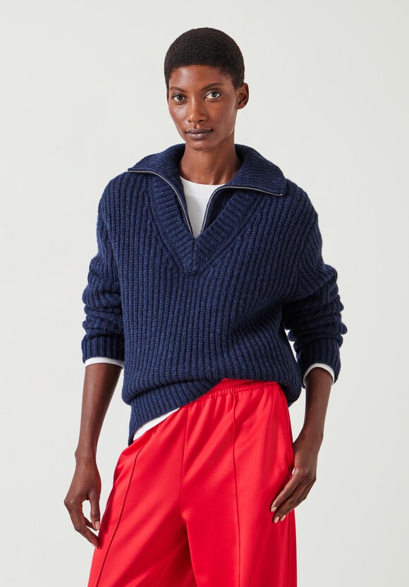 Ella Zip V Neck Jumper