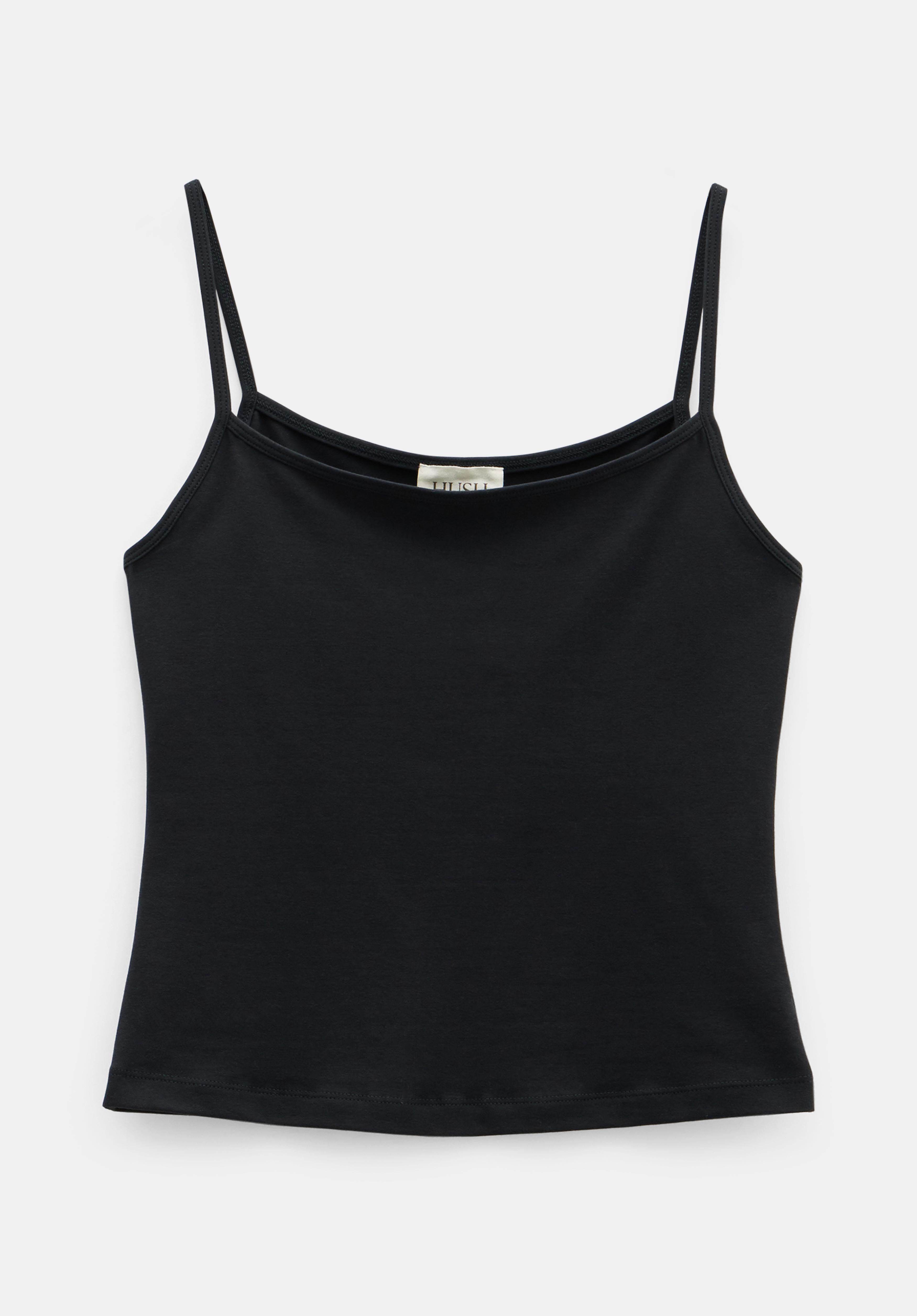 Seth Low Scoop Ribbed Vest | Black | hush