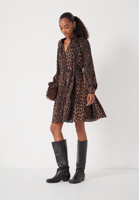 Printed Chiffon Mini Dress
