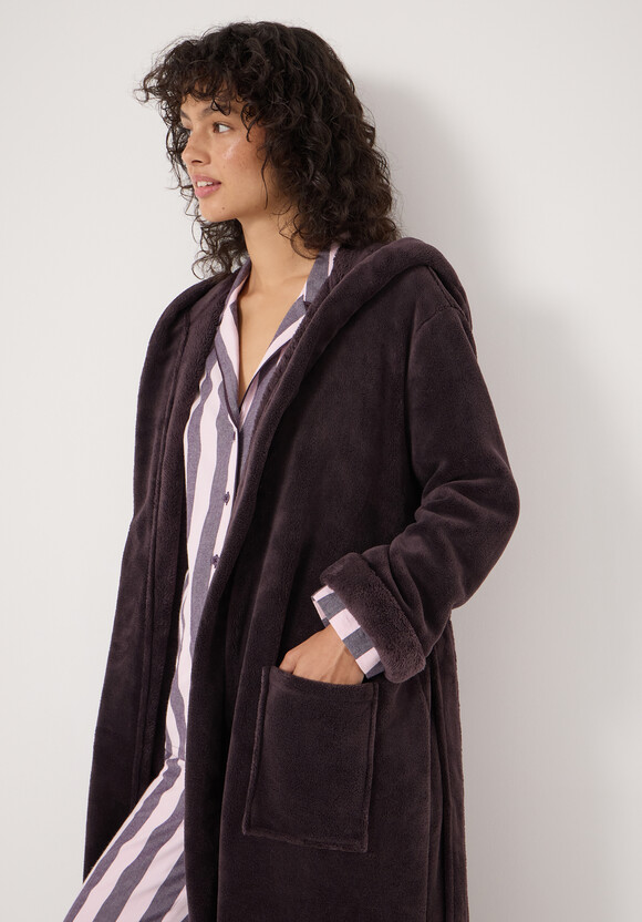 Fluffy Hooded Dressing Gown