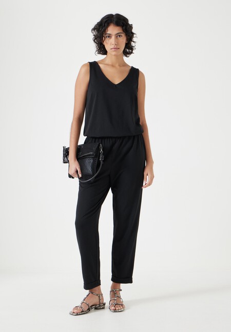 Cropped Jersey Jumpsuit