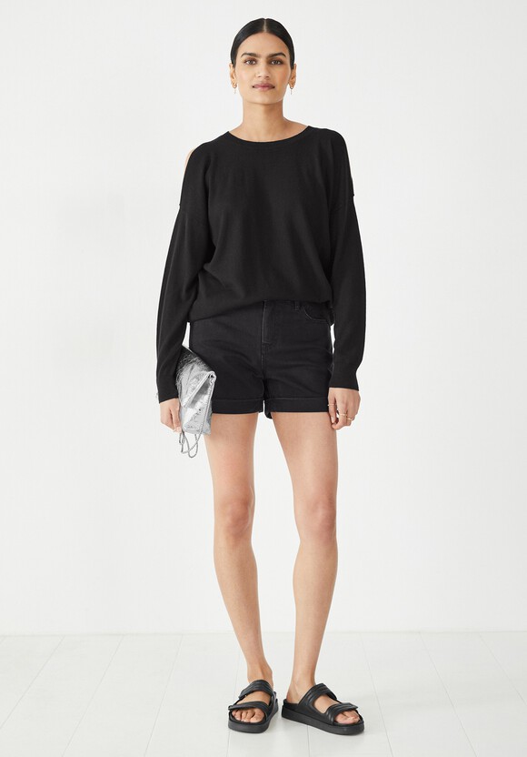 Mollie Cold Shoulder Knitted Crew