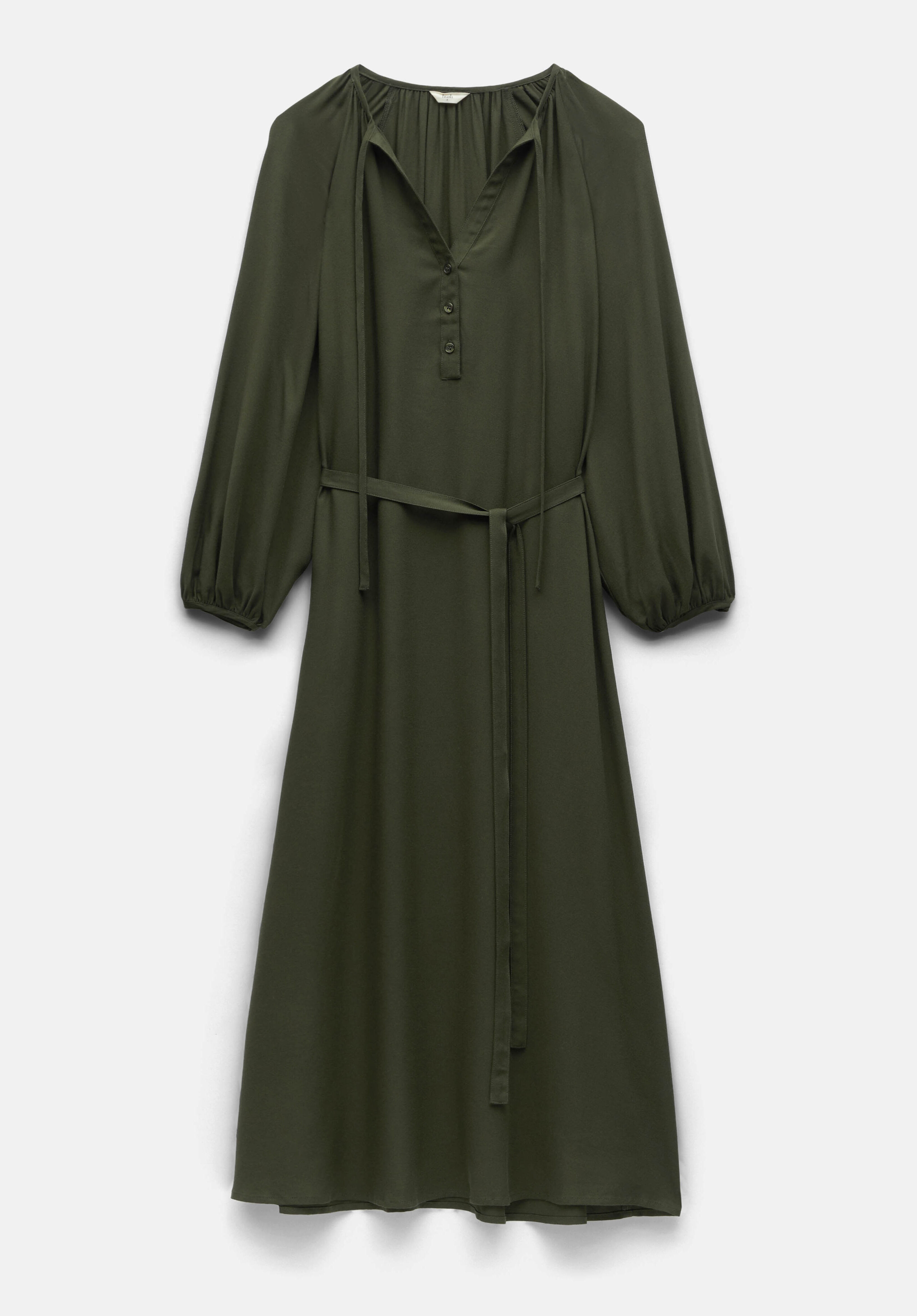 Leilani Gathered Midi Dress Dark Green hush