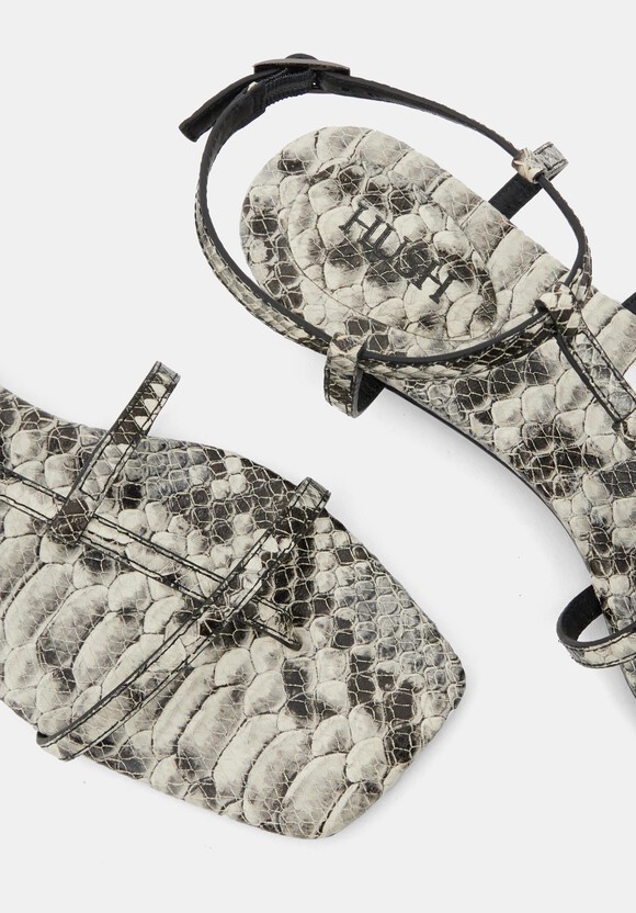Leather Strappy Low Heel Sandals