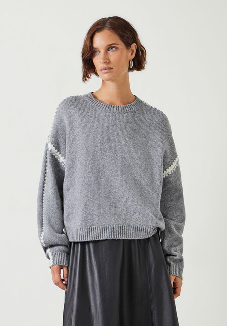 Whitney Wool Blend Stitch Detail Jumper