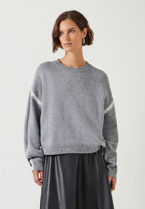 Whitney Wool Blend Stitch Detail Jumper