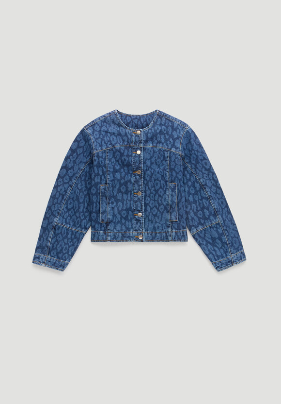 Velma Leopard Print Denim Jacket