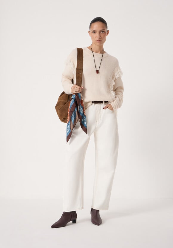 Wool Blend Fringe Knitted Jumper