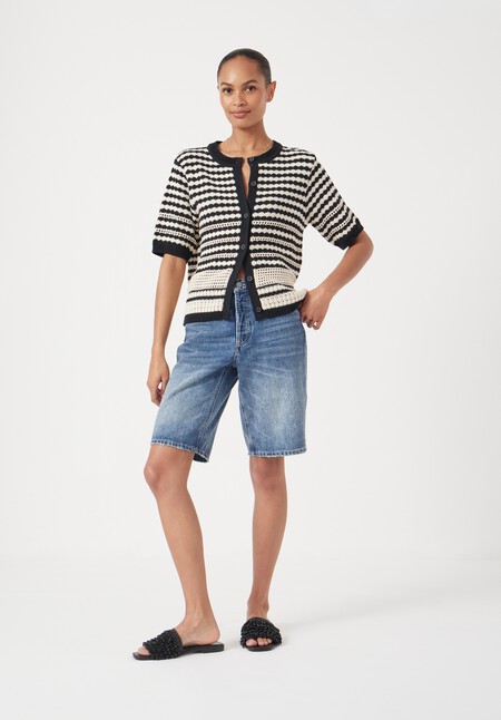 Mono Stitch Short Sleeve Cardigan