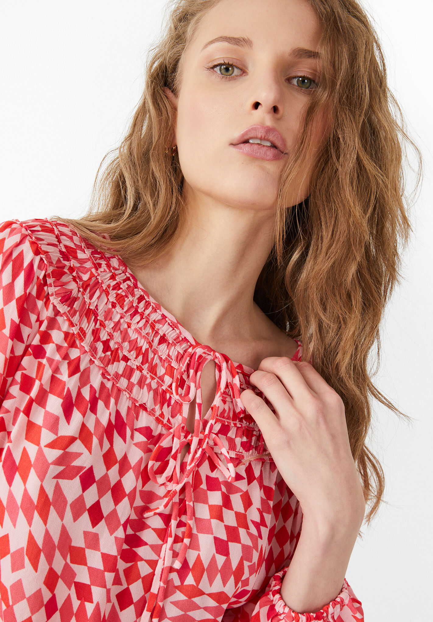 Daniela Blouse | Geometric Dimond Pink | hush