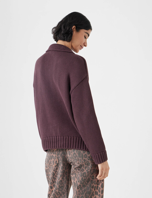Knitted Cotton Rugby Jumper With Pocket