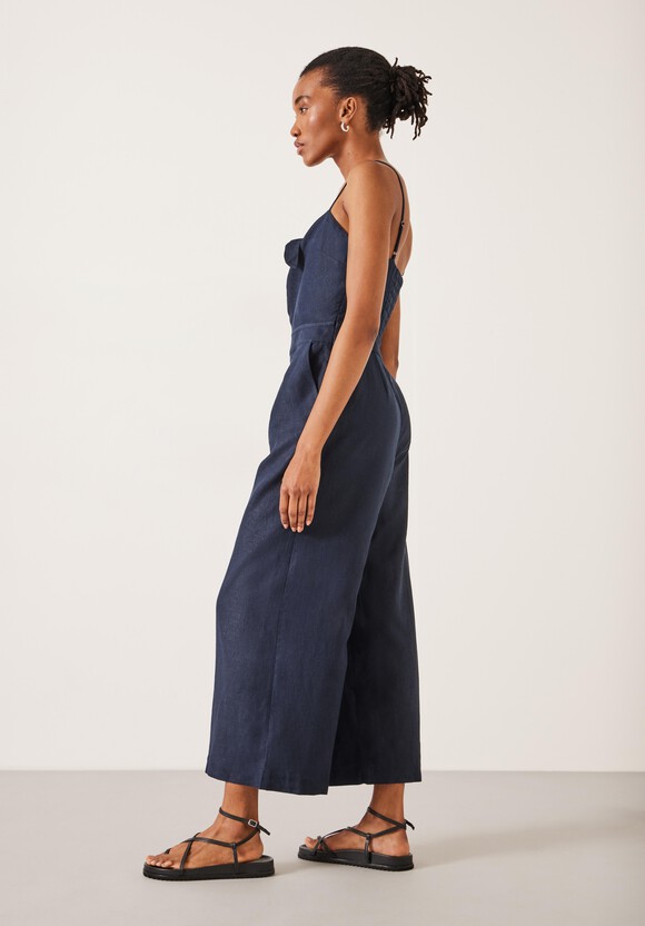 Chloe Tie Front Linen Jumpsuit