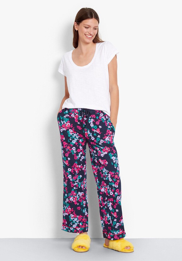 Silhouette Floral Piped Flannel Pj Trousers