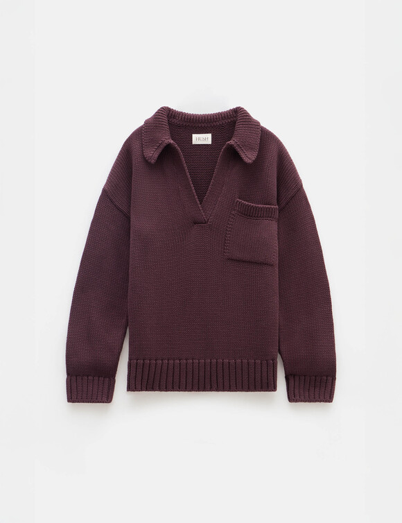 Knitted Cotton Rugby Jumper With Pocket