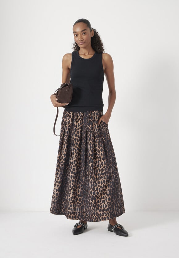 Air Flow Top Pleated Midi Skirt