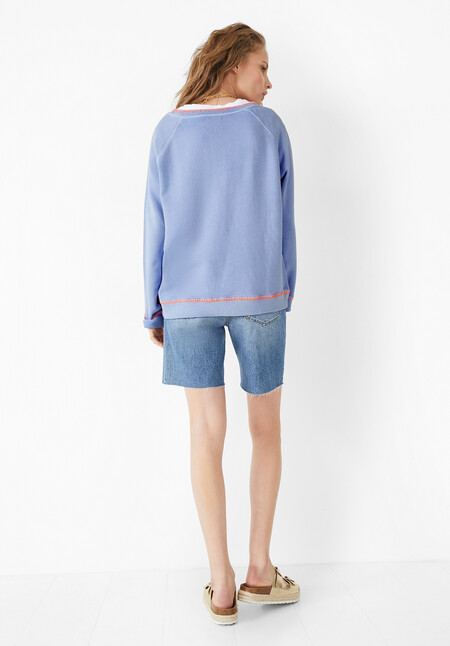 Contrast Stitch Raglan Sweatshirt