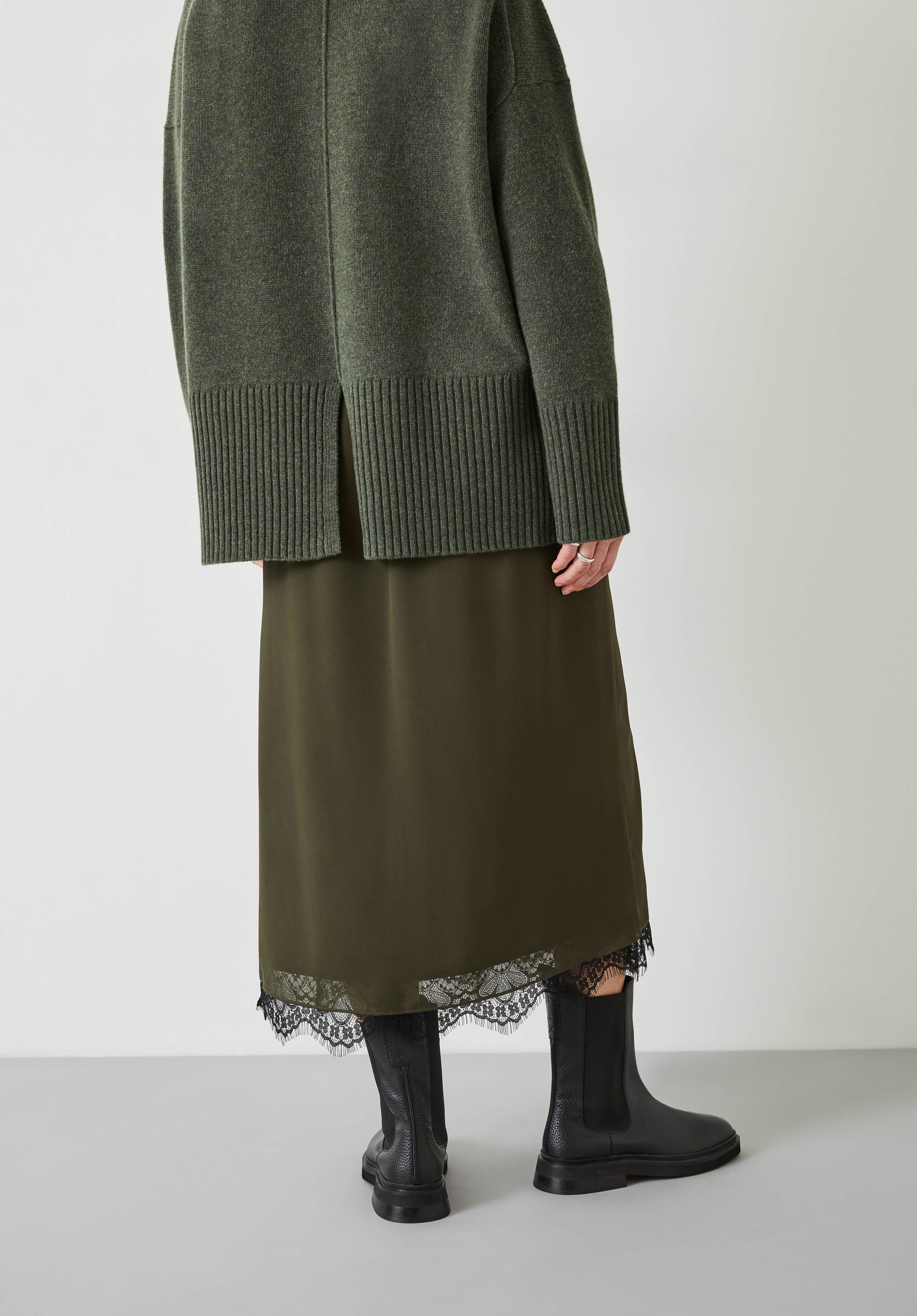 スカート [NICEGHOSTCLUB]COTTON WASHED PARACHUTE SKIRT_CHARCOAL(NG2D CHS_GODET A LINE