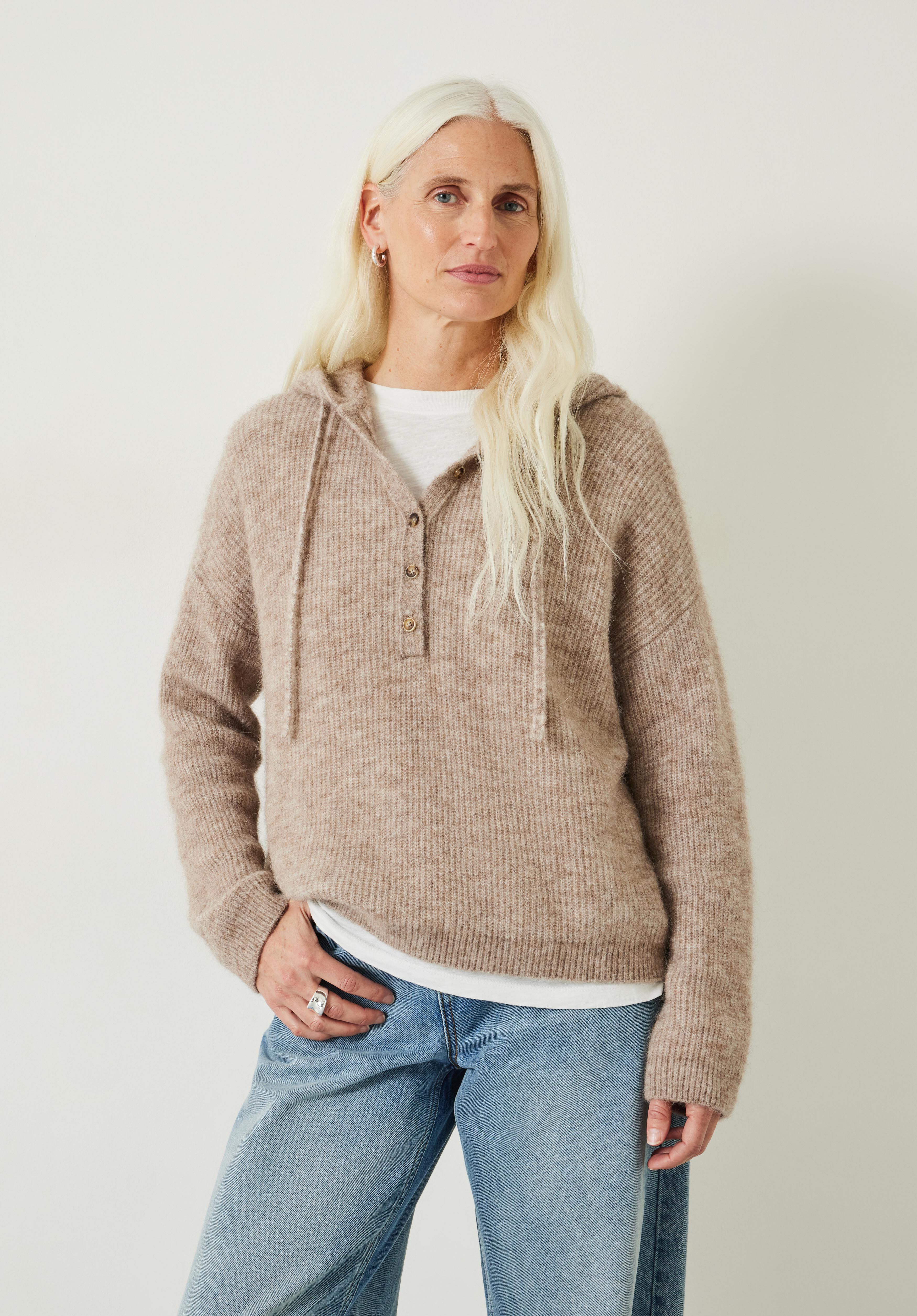 Halle Ribbed Wool Blend Hoodie