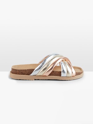 Pemba Leather Metallic Sandals