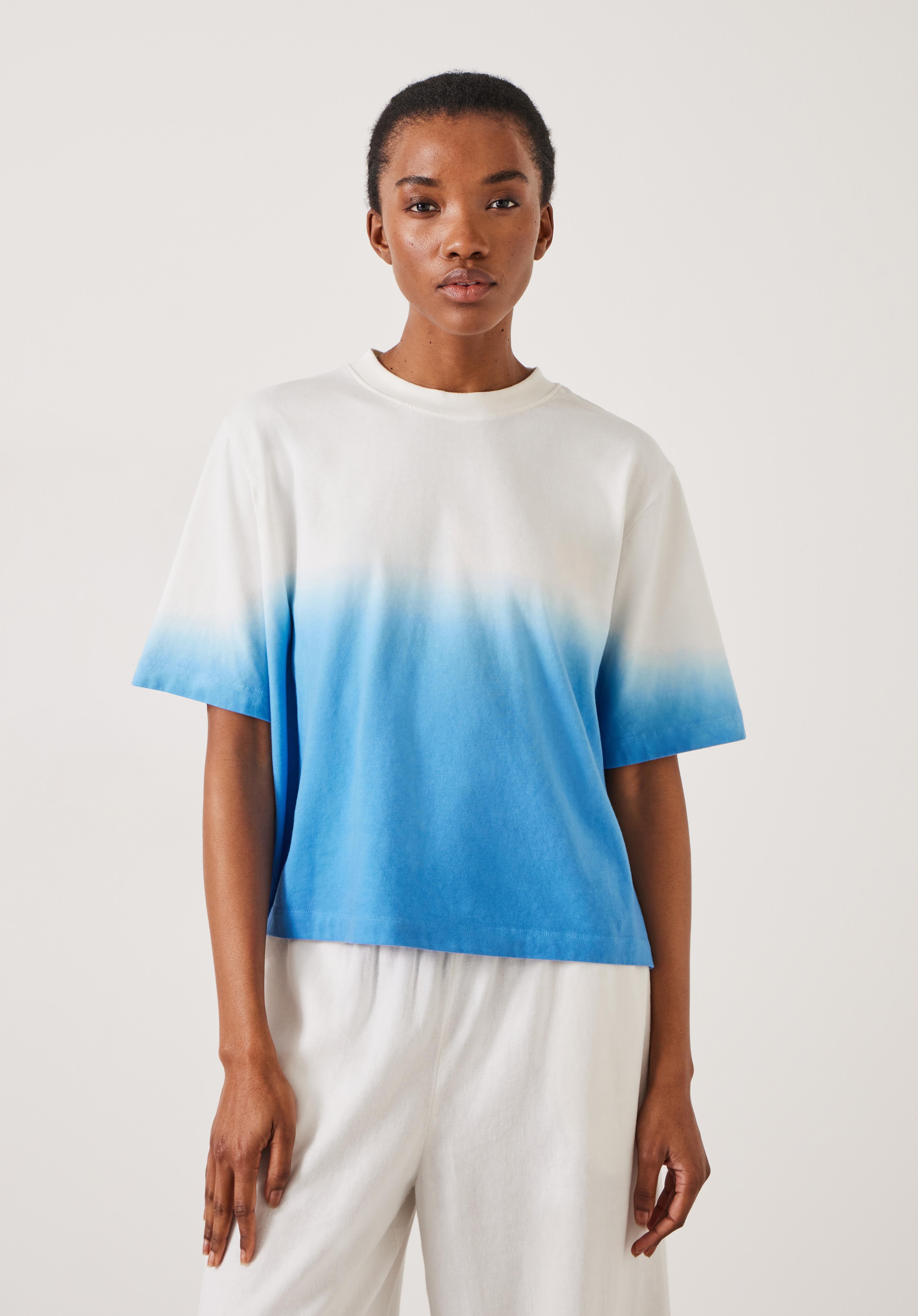 Alicia Ombre Boxy T-Shirt | White | hush