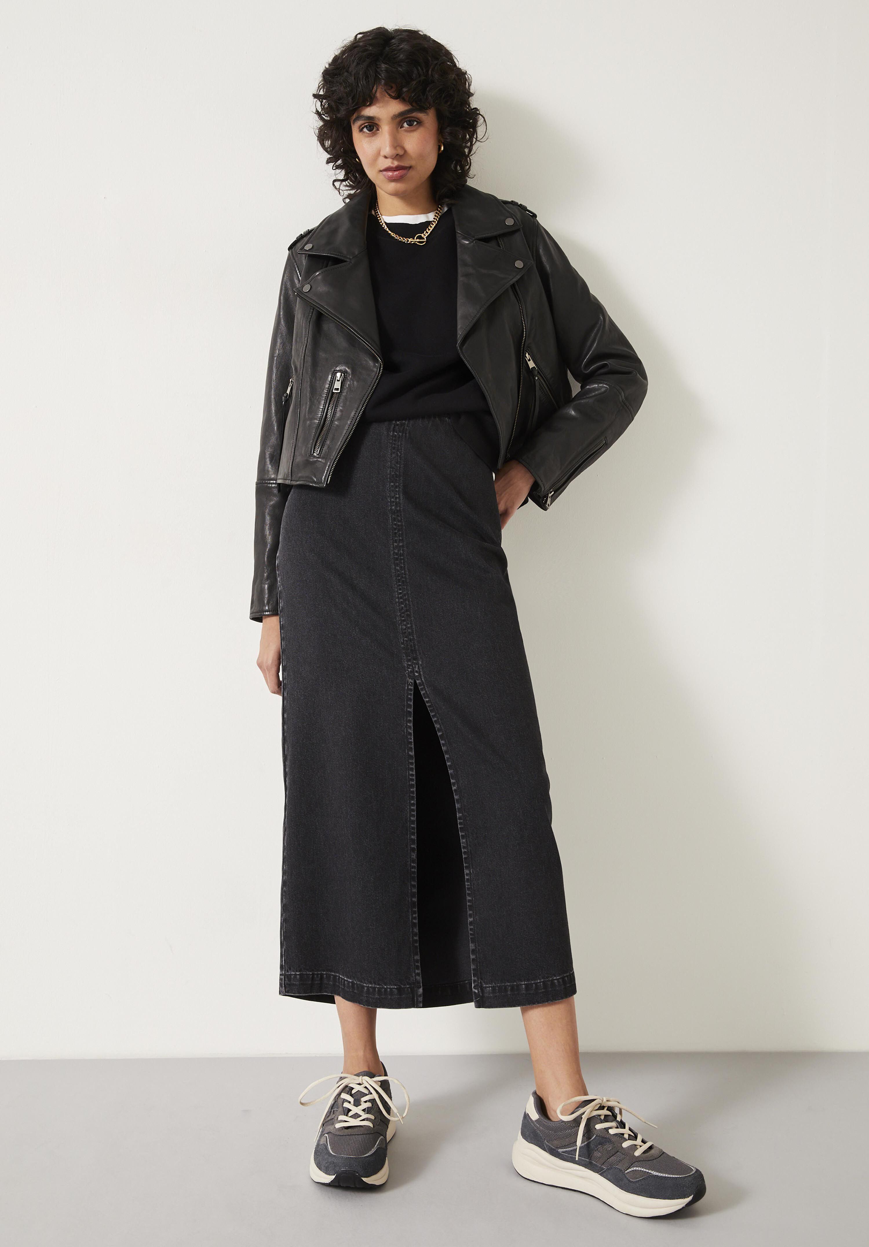 Hush grey leather jacket on sale