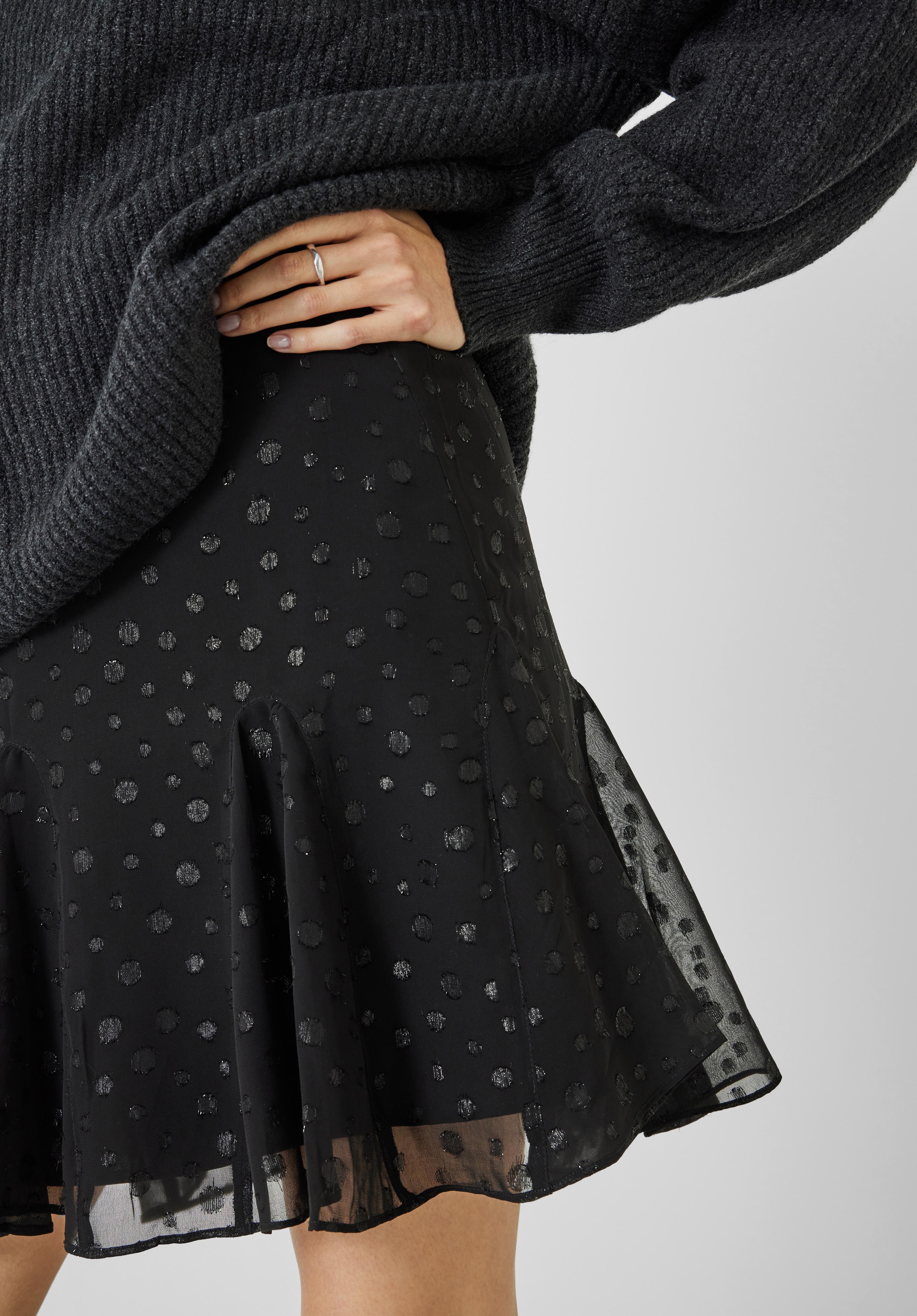 Black jacquard mini skirt online