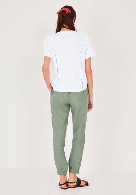 Cropped Linen Joggers