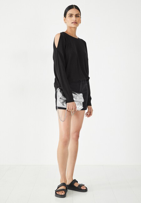 Mollie Cold Shoulder Knitted Crew