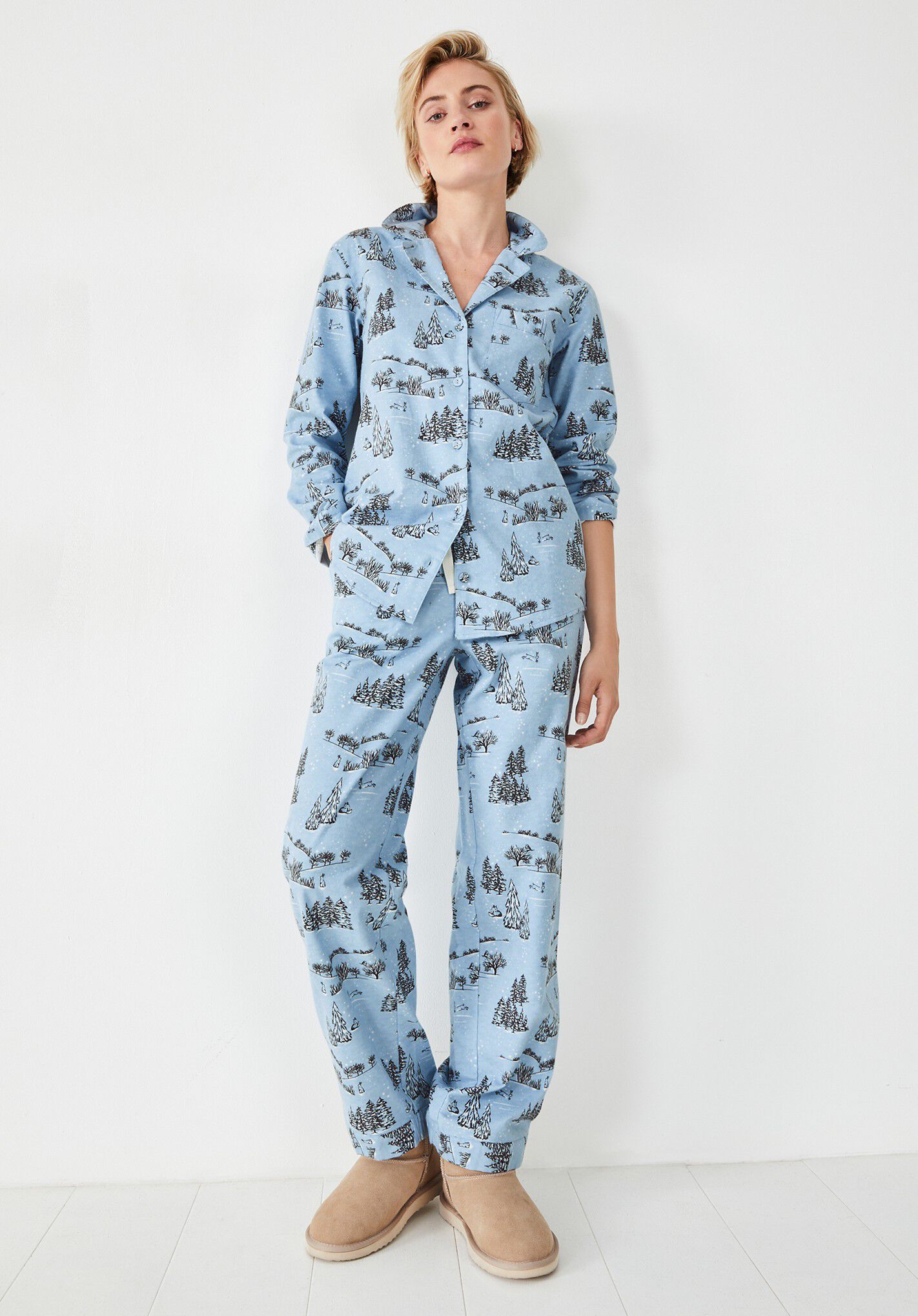 Size S/M Hush Brushed Cotton Hush Pyjamas with blue stars 10 