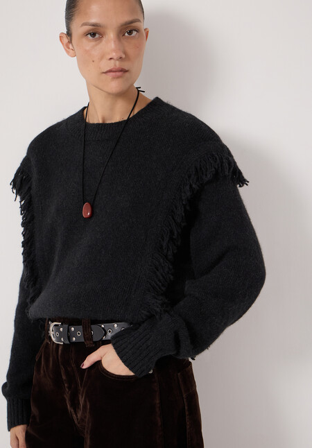 Alpaca Blend Fringe Knitted Jumper