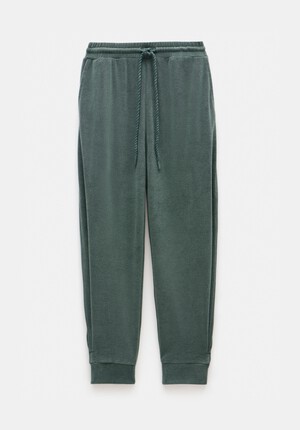Towelling Barrel Leg Pleat Joggers
