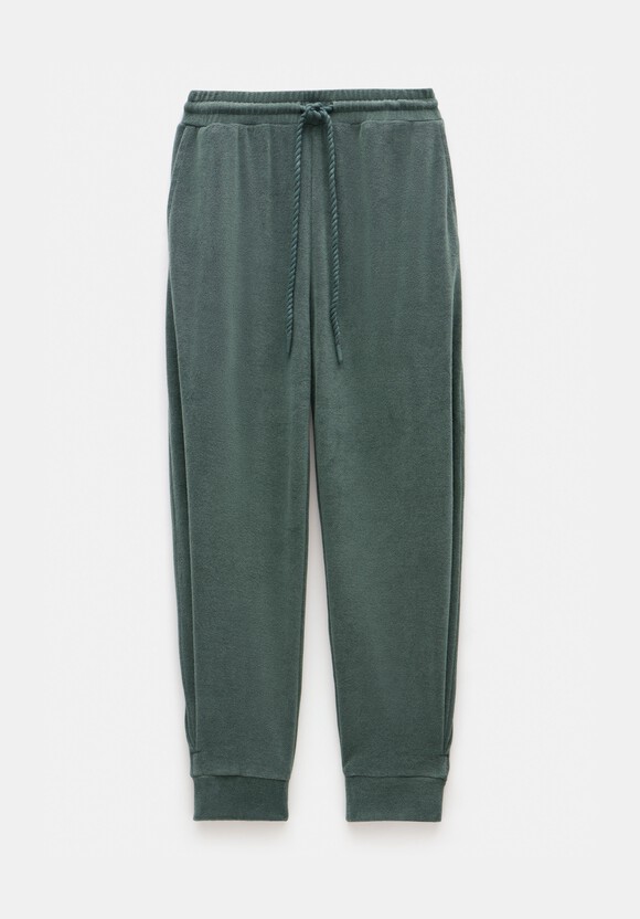 Towelling Barrel Leg Pleat Joggers