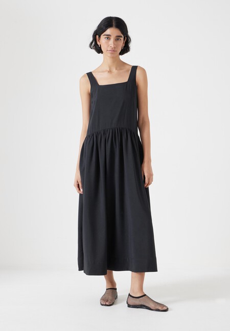 Air Flow Square Neck Midi Ballerina Dress