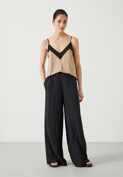 Mabel Fluid Wide Leg Crinkle Trousers