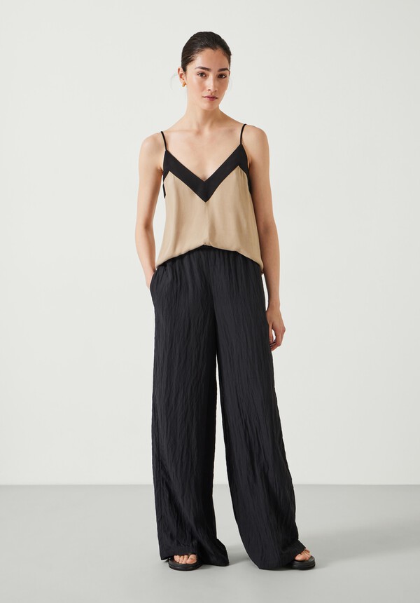 Mabel Fluid Wide Leg Crinkle Trousers