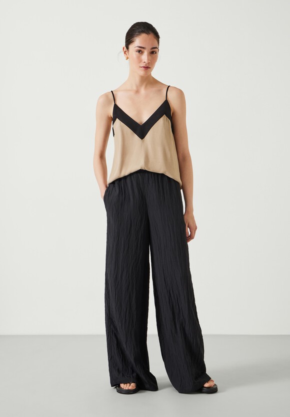 Mabel Fluid Wide Leg Crinkle Trousers