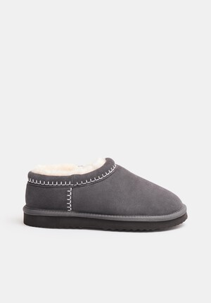 Padded Collar Sheepskin Snug Slippers
