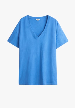 Deep V Linen Blend Tee