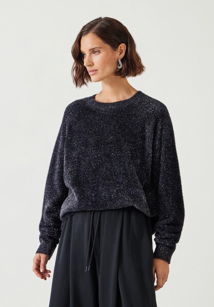 Jaime Metallic Tinsel Crew Neck Jumper