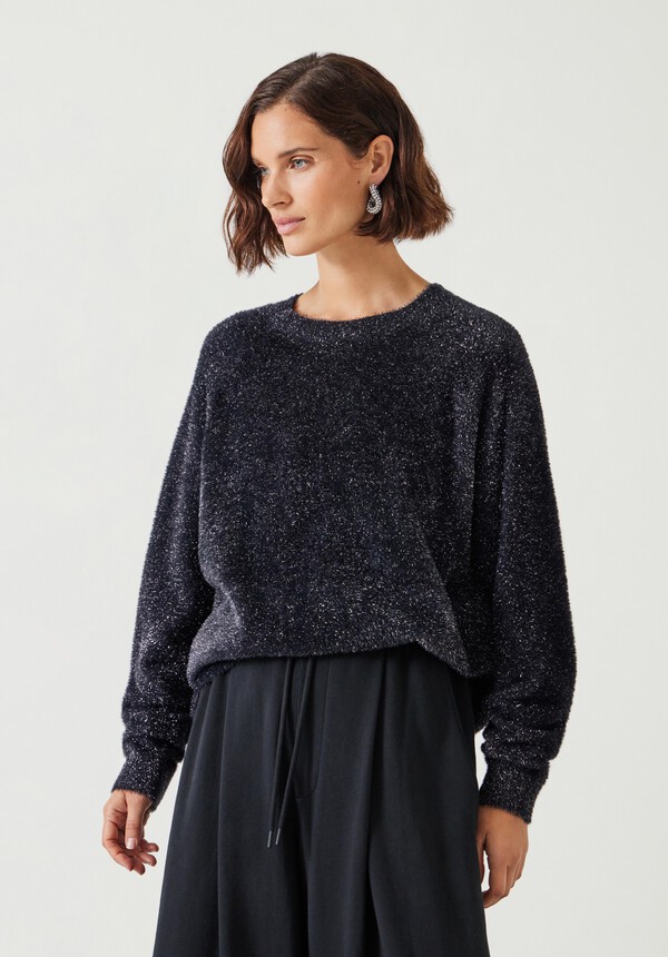 Jaime Metallic Tinsel Crew Neck Jumper
