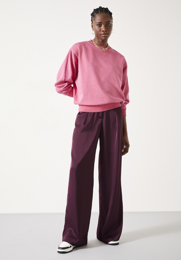Melanie Satin Trousers, Purple
