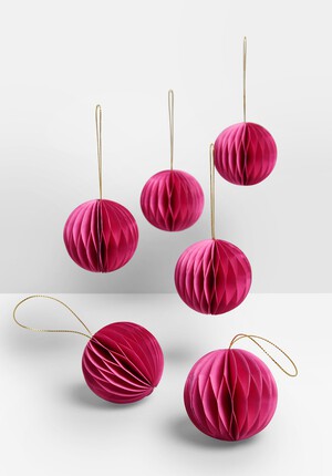 Set Of Six Paper Decorations